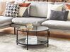 Glass Top Coffee Table with Mirrored Shelf Black BIRNEY_829601