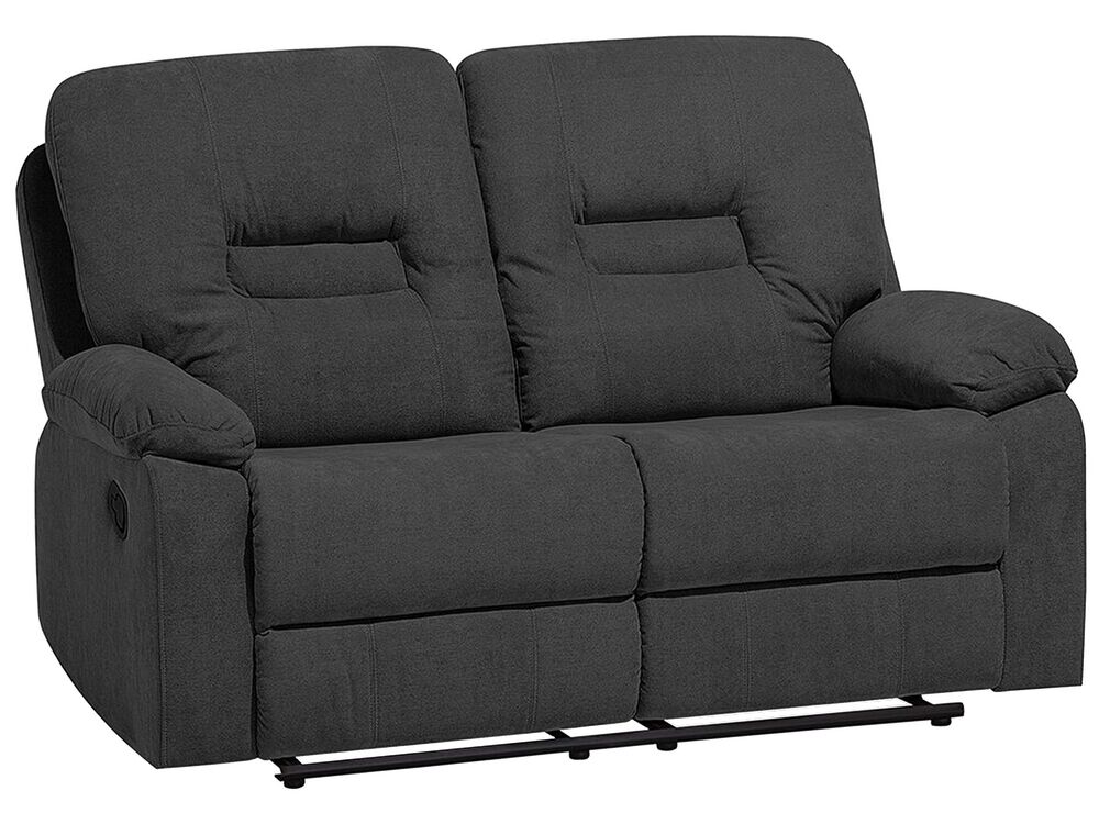 2 Seater Fabric Recliner Sofa Grey BERGEN Beliani.co.uk