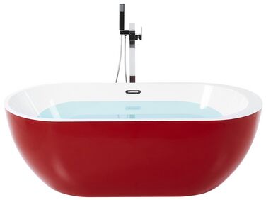 Bañera de acrílico rojo/blanco/plateado 170 x 80 cm NEVIS
