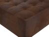 Sofá esquinero 4 plazas de piel sintética marrón oscuro/plateado derecho ABERDEEN_713277
