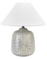 Lámpara de mesa de cerámica gris/blanco 37 cm CANELLES_844199