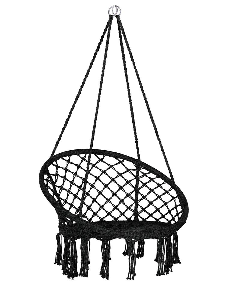 Black macrame hanging chair clearance