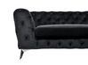 3 Seater Velvet Fabric Sofa Black SOTRA_706350