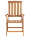 Zestaw 6 drewnianych krzeseł ogrodowych składany drewno akacjowe jasne JAVA_802452