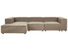 3 pers. sofa brun fløjl højrevendt APRICA_876041