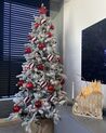 Künstlicher Weihnachtsbaum mit LED Beleuchtung schneebedeckt 120 cm weiß TATLOW_895634