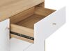 Sideboard weiss / heller Holzfarbton 3 Schubladen PALMER_760019
