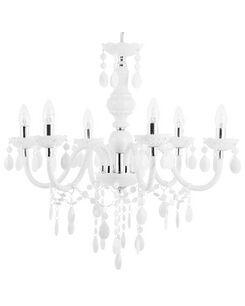 Valkoinen 6 polttimon muovinen kattokruunu KALANG L