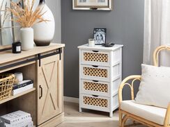 Lipasto 4 laatikkoa valkoinen/vaalea puu LUIS Lipasto 4 laatikkoa valkoinen/vaalea puu LUIS