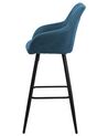 Set of 2 Fabric Bar Chairs Blue DARIEN_724471