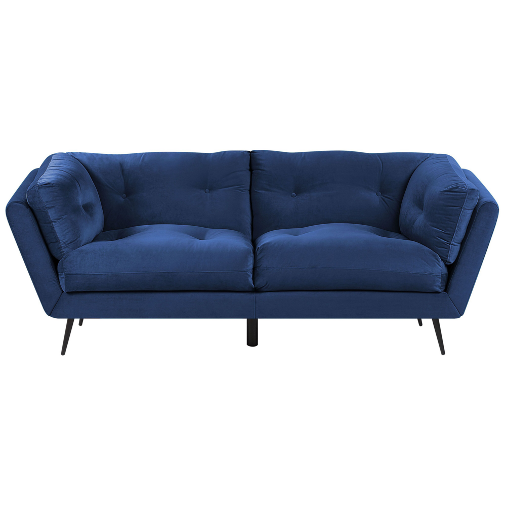 Sofa 3-osobowa welurowa niebieska LENVIK