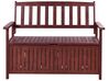 Acacia Wood Garden Bench with Storage 120 cm Mahogany Brown with White Cushion SOVANA_884017