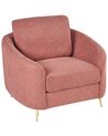 Rózsaszín szövet fotel TROSA_851816