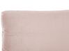 Cama con somier de terciopelo rosa pastel/negro 140 x 200 cm MELLE_829948
