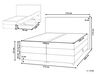 Boxspringbett Polsterbezug hellbeige mit Bettkasten hochklappbar 160 x 200 cm MINISTER_873596
