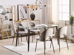 Ruokapöytä lasitasolla rauta musta 150 x 90 cm TOTHAM Ruokapöytä lasitasolla rauta musta 150 x 90 cm TOTHAM