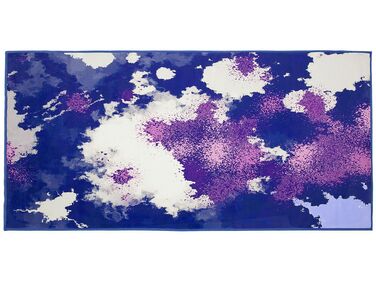 Alfombra azul/violeta/beige 80 x 150 cm KADIRLI