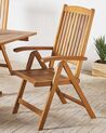 Set of 6 Wooden Garden Folding Chairs Acacia Wood JAVA_802450