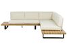 5 Seater Certified Acacia Wood Garden Corner Sofa Set Off White MYKONOS _878019