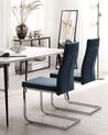  Sada sametových jídelních židlí modrá ROCKFORD_780978
