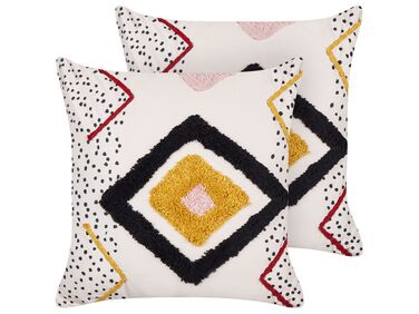 Set of 2 Cotton Cushions 45 x 45 cm Multicolor SOLANUM