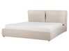 Čalouněná postel s úložným prostorem 180 x 200 cm světle béžová BAJONNA_912500