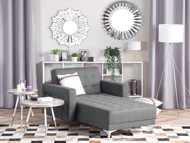 Fabric Chaise Lounge Grey ABERDEEN
