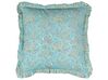 Set of 2 Cotton Cushions Flower Pattern 45 x 45 cm Blue AMOENA_838870