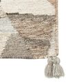 Alfombra kilim de lana beige/marrón/negro 80 x 150 cm ARGAVAND_858275