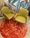 Set of 2 Fabric Dining Chairs Yellow BROOKVILLE_895561