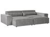 Right Hand 2 Seater Modular Fabric Corner Sofa with Ottoman Grey HELLNAR_911875