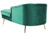 Chaise longue de terciopelo verde esmeralda/dorado izquierdo ALLIER_795612