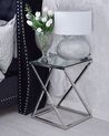 Glass Top Side Table Silver BEVERLY_884773