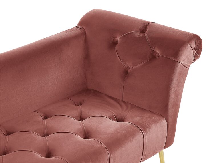 Velvet Chaise Lounge Pink NANTILLY Beliani.co.uk
