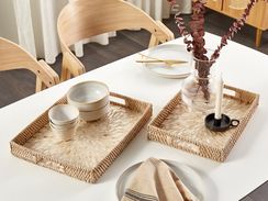 Koristetarjotin rottinki luonnonväri 2 kpl NDEBELE