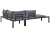 Lounge Set Aluminium schwarz 4-Sitzer modular Auflagen grau PIENZA_776803