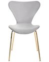 Set of 2 Velvet Dining Chairs Light Grey and Gold BOONVILLE_862170