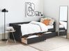 Sametová postel s úložným prostorem 90 x 200 cm černá MARRAY_870845