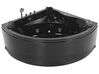 Whirlpool Badewanne schwarz Eckmodell mit LED 197 x 140 cm BARACOA_821042