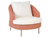 Chaise de jardin avec repose-pieds en rotin PE rose ARCILLE_867988