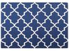 Teppich Wolle blau 160 x 230 cm marokkanisches Muster Kurzflor SILVAN_797294