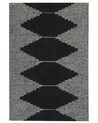 Teppich Baumwolle 160 x 230 cm schwarz / weiß geometrisches Muster Kurzflor BATHINDA_817033