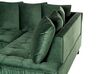 Canapé d'angle gauche en velours vert GRENA_837261