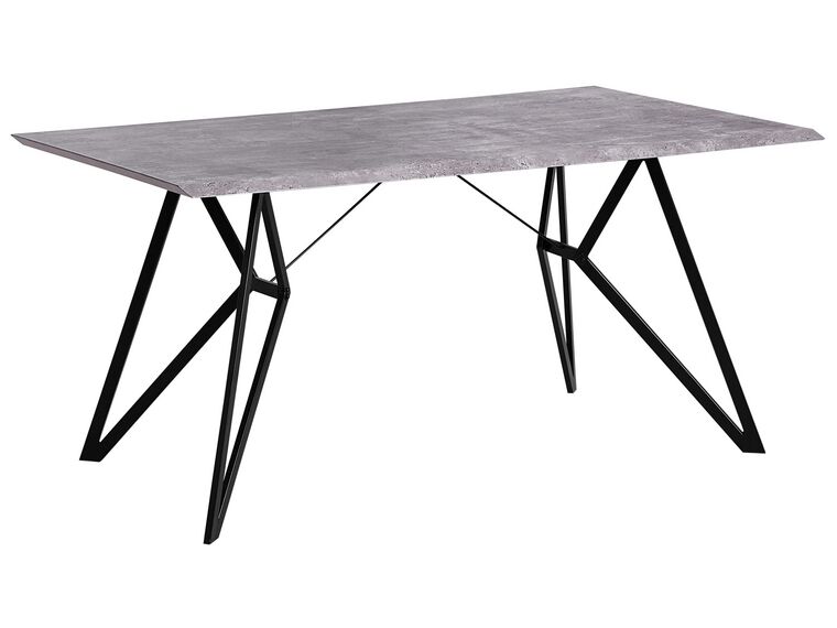 Ipari Stílusú Betonhatású És Fekete Étkezőasztal 160 x 90 cm  BUSCOT_755595