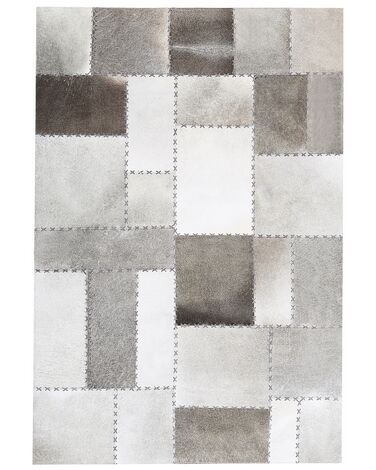 Teppich Kuhfell taupe 160 x 230 cm Patchwork Kurzflor PERVARI