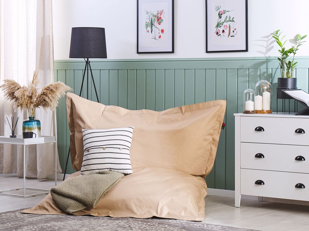 Sitzsack Mit Innensack Fur In Und Outdoor 140 X 180 Cm Sandbraun Beliani At