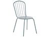 Conjunto de 8 sillas de jardín de metal azul claro CALVI_815619