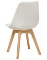 Conjunto de 2 sillas de comedor de poliéster blanco crema/madera clara DAKOTA II_878123