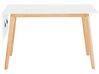 Mesa de comedor extensible blanco/madera clara 120/155 x 80 cm MEDIO_808651