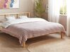 Tagesdecke Baumwolle pastellrosa mit Fransen 150 x 200 cm BERE_918080